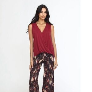 Veronica M Burgundy Sleeveless Top